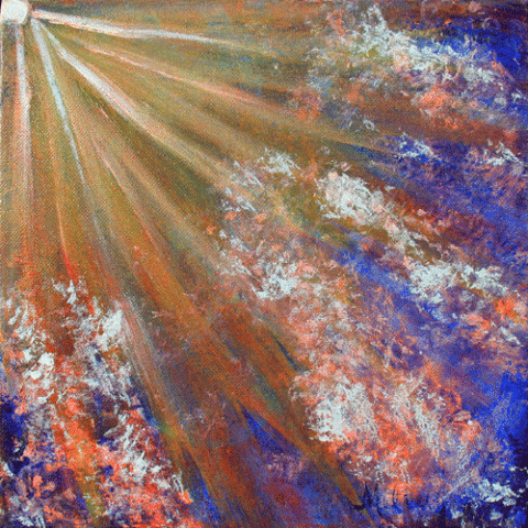 HERE COMES THE SUN I - 10X10 ACRYLIC on CANVAS