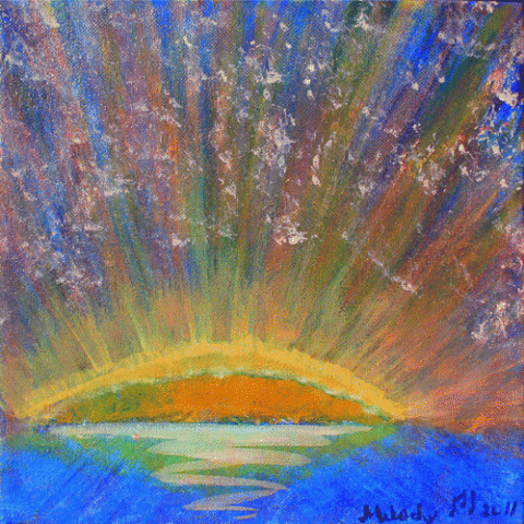 HERE COMES THE SUN II - 10X10 ACRYLIC on CANVAS