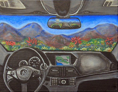 ROAD TRIP - DESERT IN BLOOM  11X14 ACRYLIC  on CANVAS
