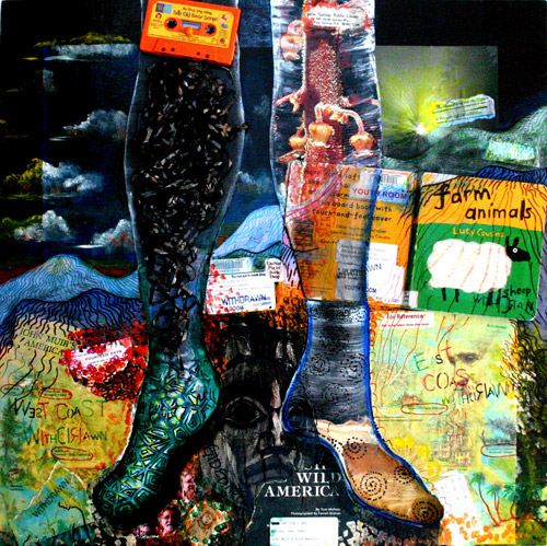 ELEMENTS - EARTH - MY FEET ARE GROUNDED IN OUR SACRED LAND (24X24X2.75) MIXED MEDIA WOOD BOX