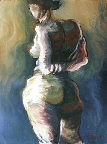 STANDING NUDE I (40X30) OIL on CANVAS