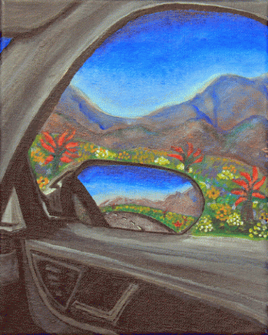 ROAD TRIP - DESERT IN BLOOM  10X8 ACRYLIC  on CANVAS