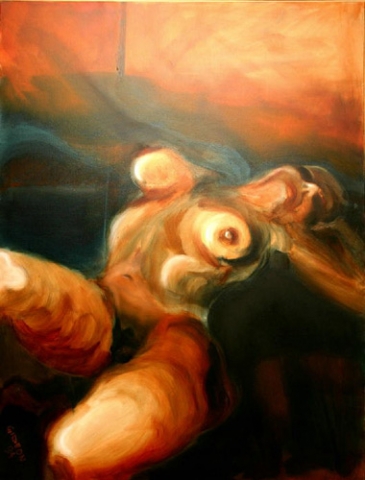RECLINING NUDE (48X36) OIL on CANVAS